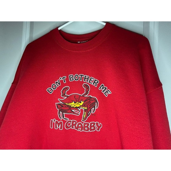 Hanes Other - Vintage Y2k "Don't Bother Me I'm Crabby" Crab Animal Swratshirt Mens Large